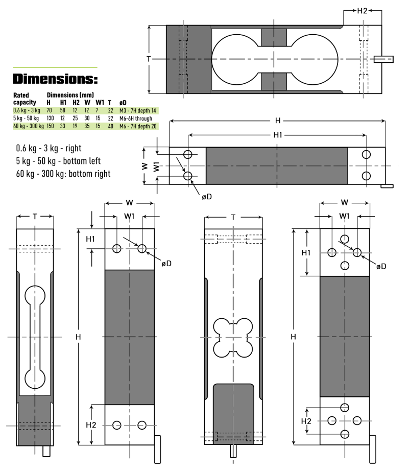 esp4 diagrams and dimensions - all capacities